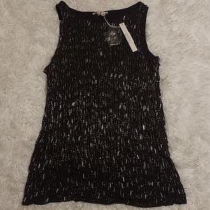 NWT renzo+kai Bugle Bead Top Silk Lined Interior Size Small - ONE OF A KIND